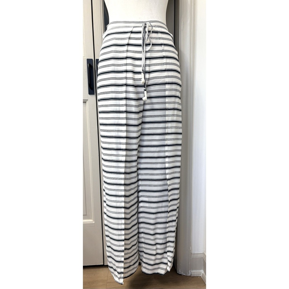 Faithfull the Brand Montero Pants Women's M Split Leg Wide Leg Stripe Beach NWT‎